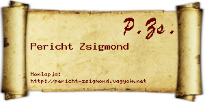 Pericht Zsigmond névjegykártya